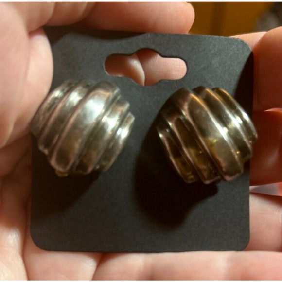 Sterling Silver Clip on Art Deco Earrings - Picture 11 of 13